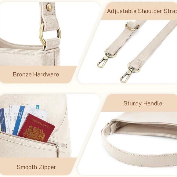 Hobo Bag Purses and Handbags for Women Top Handle Handbags with Pocket Zipper - Picture 4 of 6